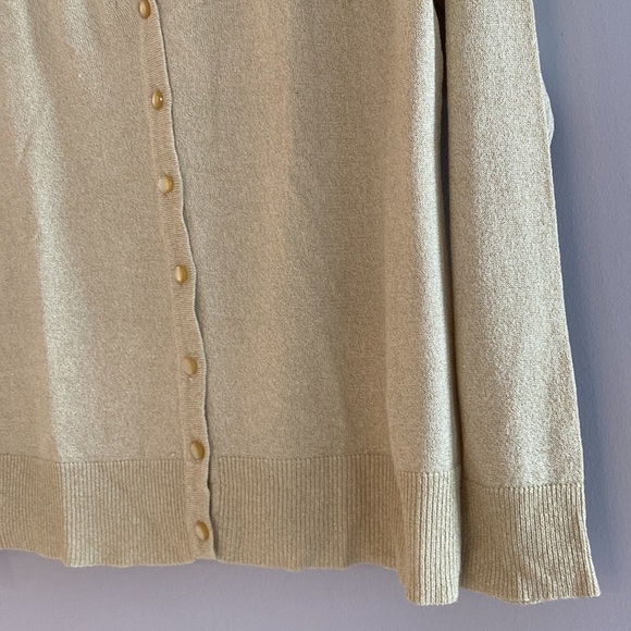 NWT Dressy gold flecked vee neck cardigan. Button down front. Long sleeves. M
C - Picture 4 of 7